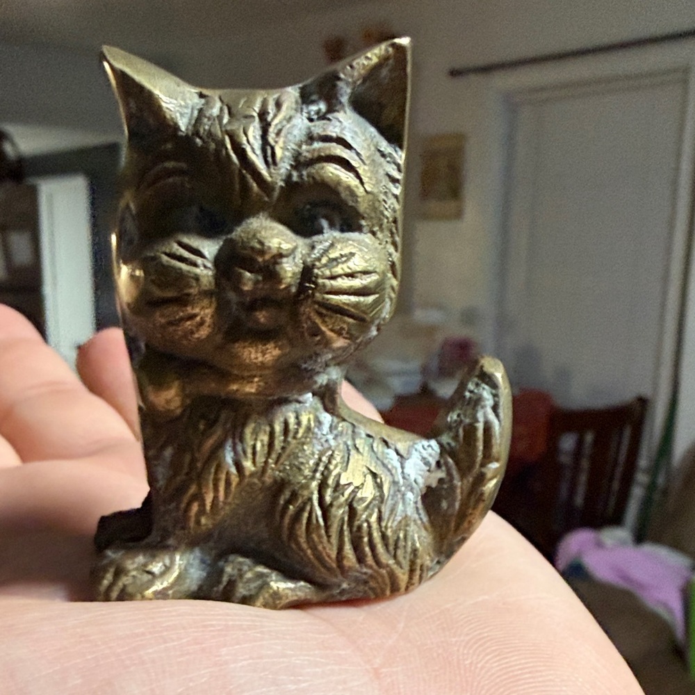 Decorative Brass Cat Figurine